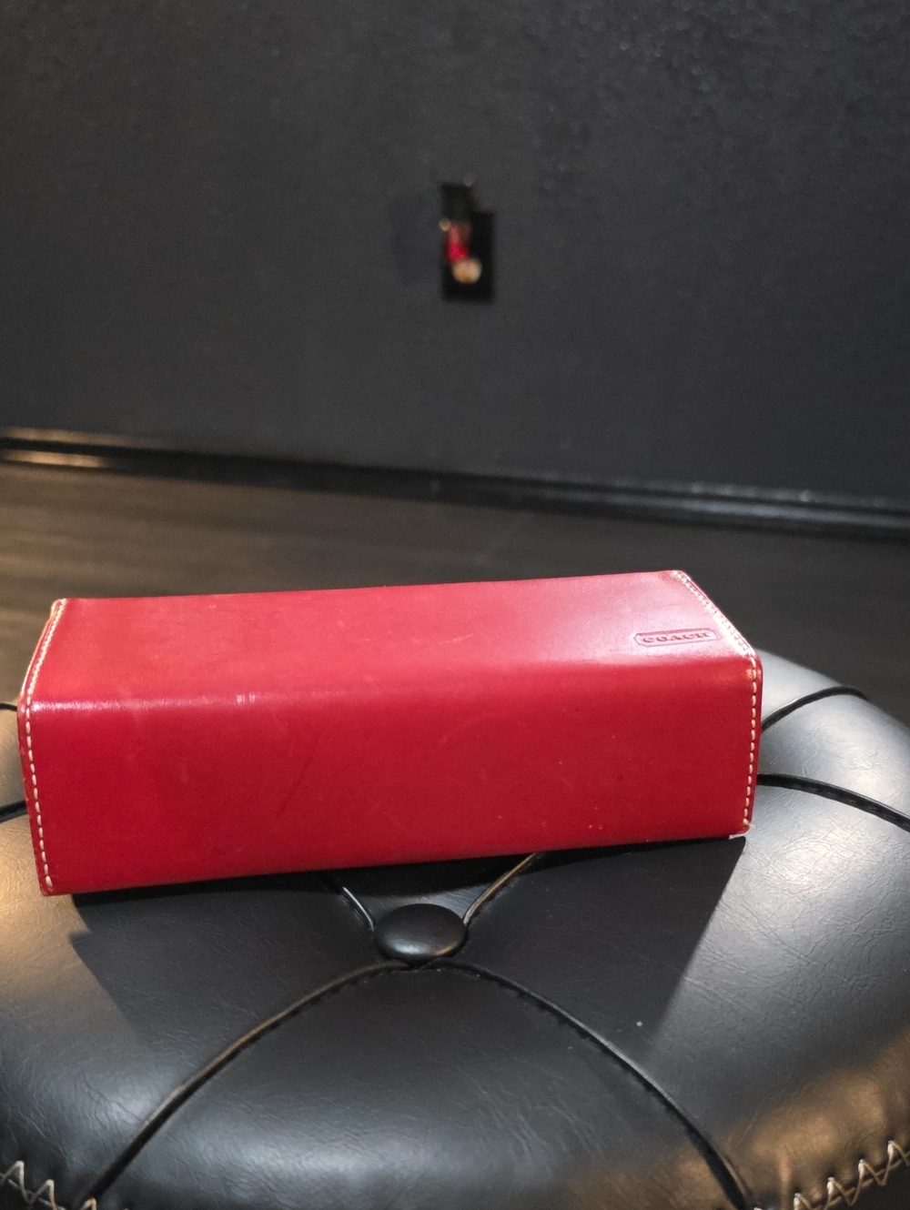 Vintage Coach Red Leather Eyewear Case 1990's